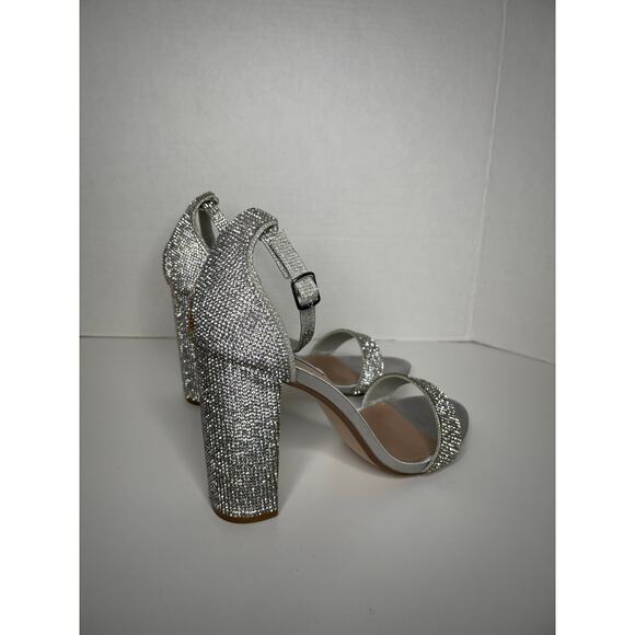 Steve Madden Carrson Crystal Heels Silver Size 10 - Picture 6 of 12